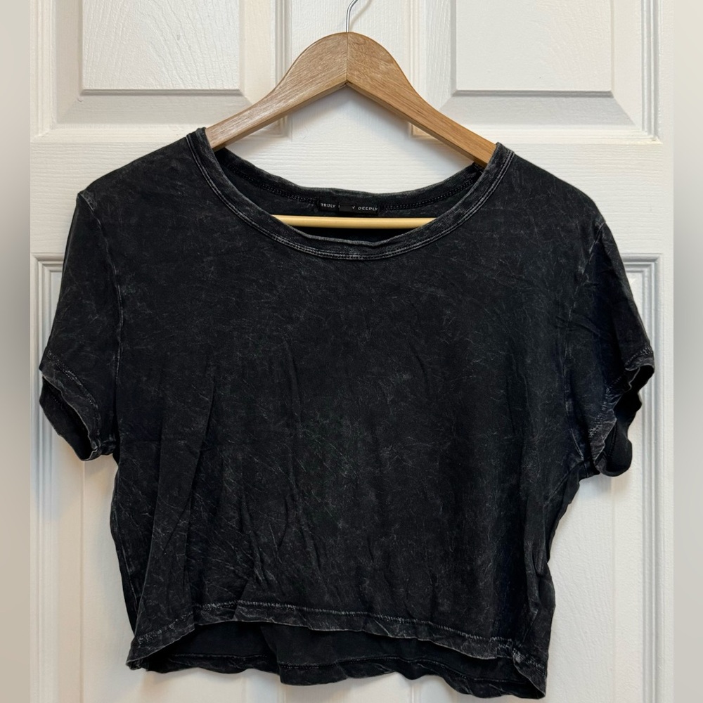 Dropped acid wash t shirt